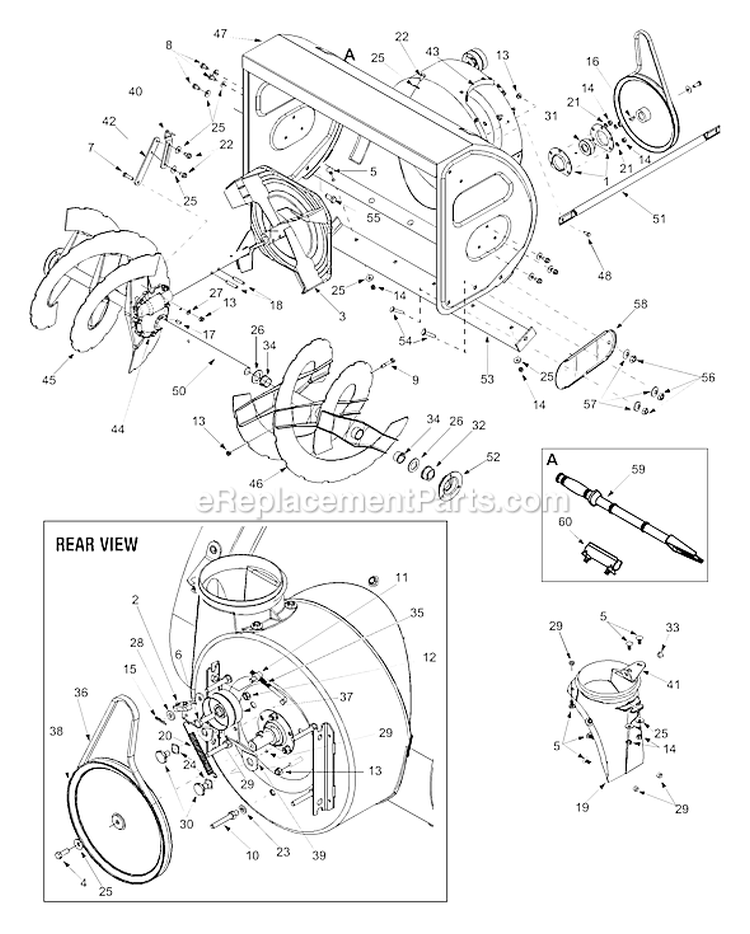Page C Diagram and Parts List for 31AE993J401 2004 Yard Man Snow Blower